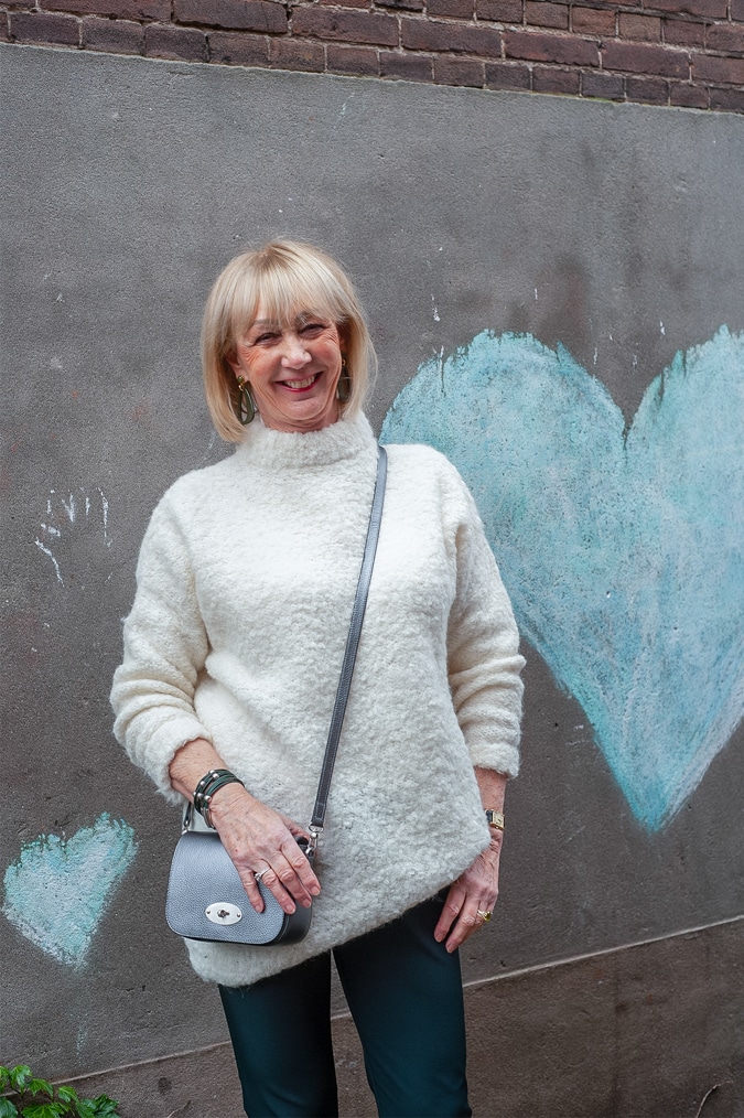 Python boots with an oversized jumper