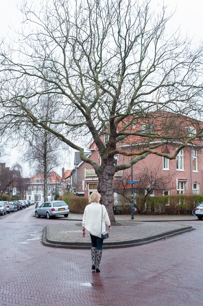 Python boots with an oversized jumper