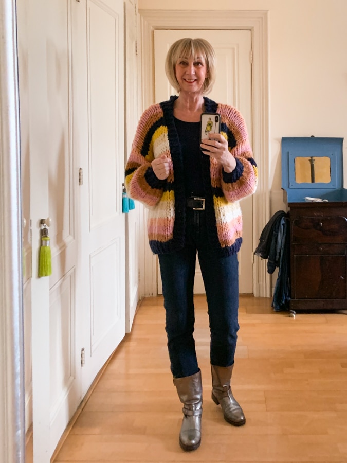 multi coloured cardigan