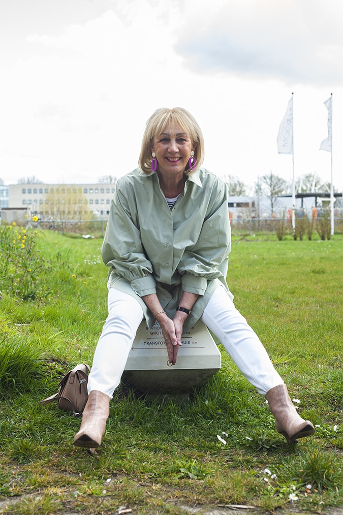 Oversized pastel green shirt