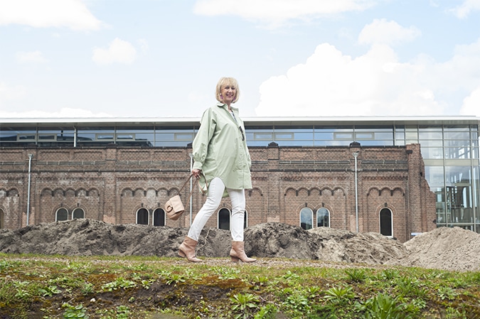 Oversized pastel green shirt