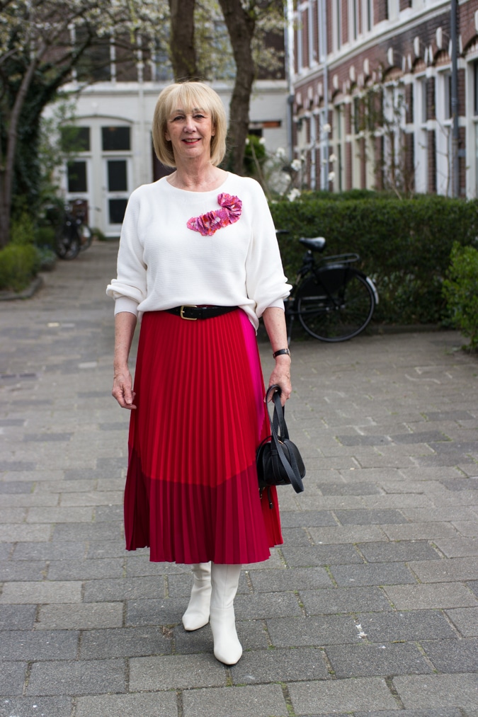 pink and orange brooch