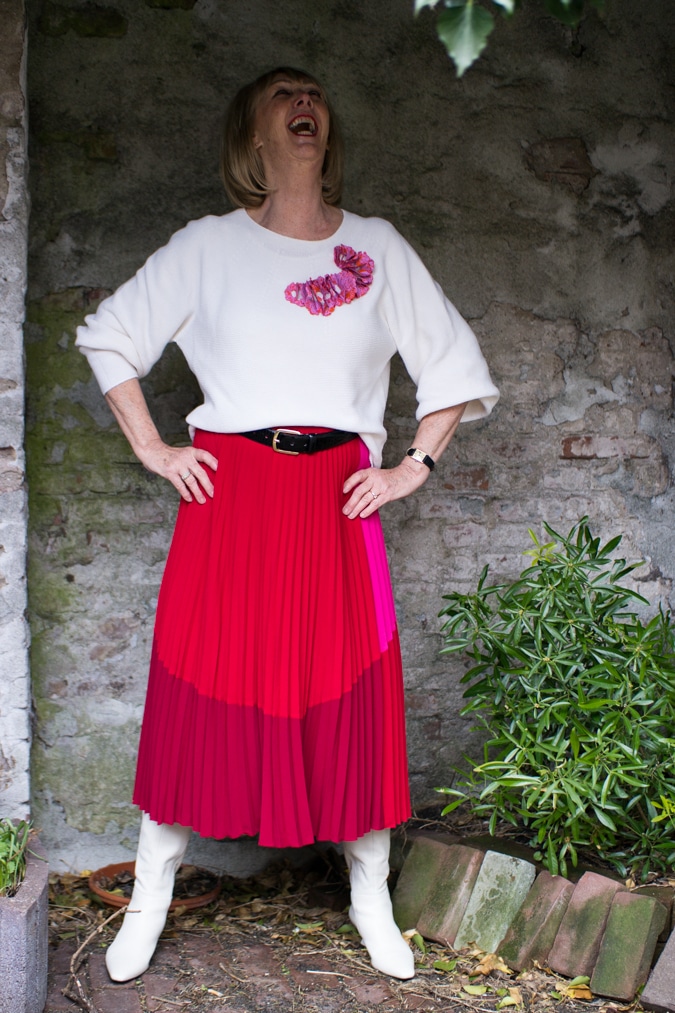 pink and orange brooch