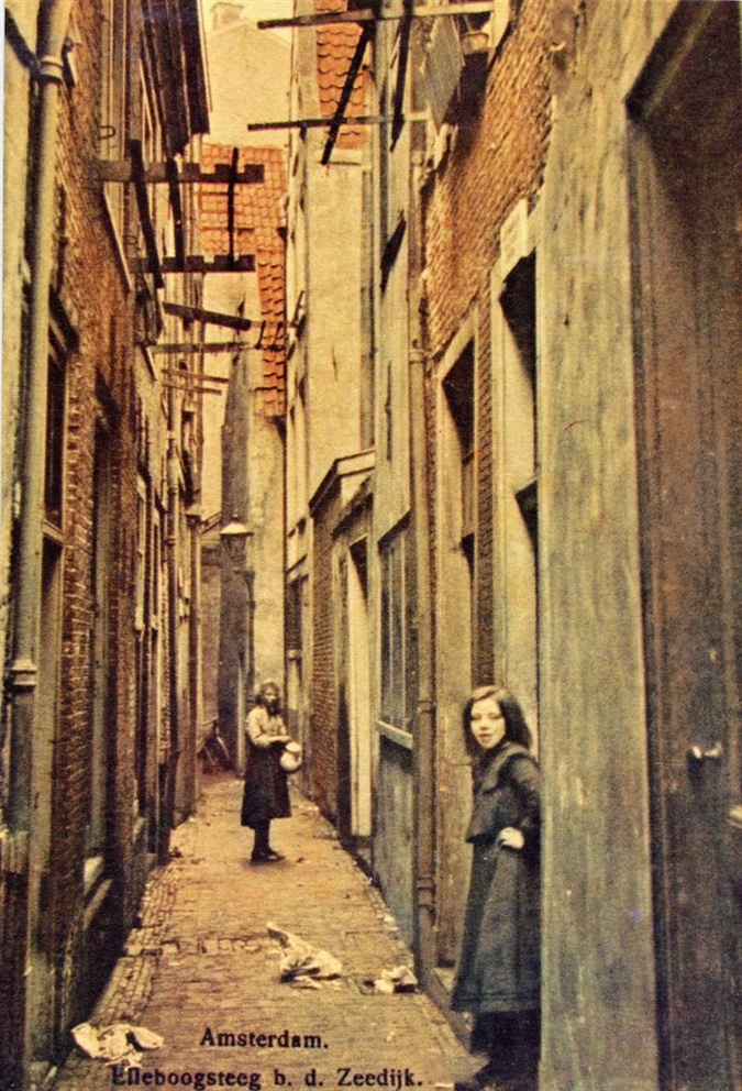 Amsterdam, Zeedijk in 1850