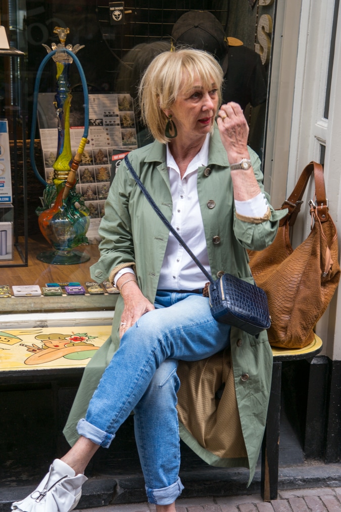 wide green trench coat