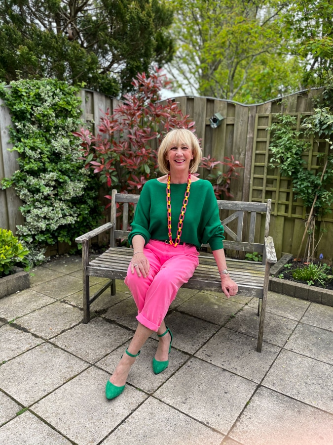 Me in pink and green