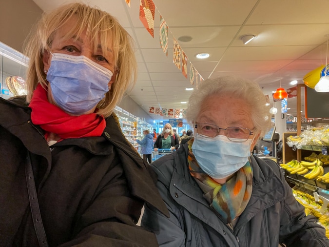 Mum and me grocery shopping