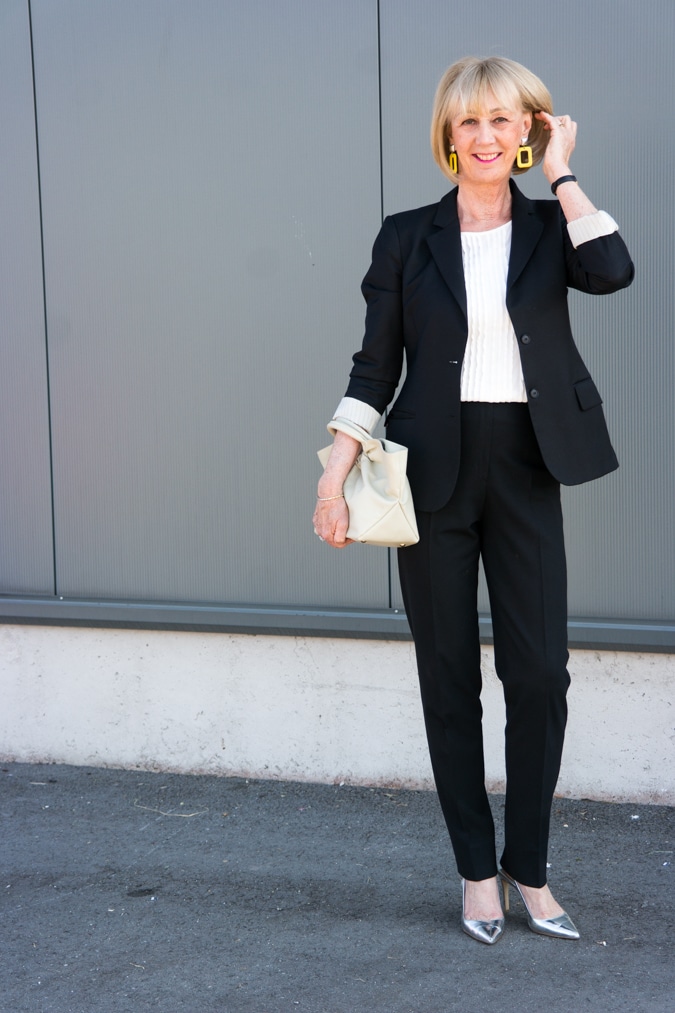 Black trouser suit