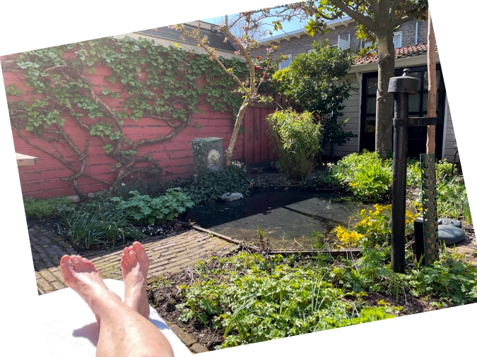 Sunbathing in the garden