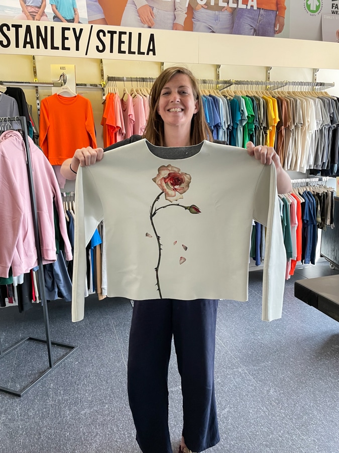 Niece Annelot with my repaired sweater