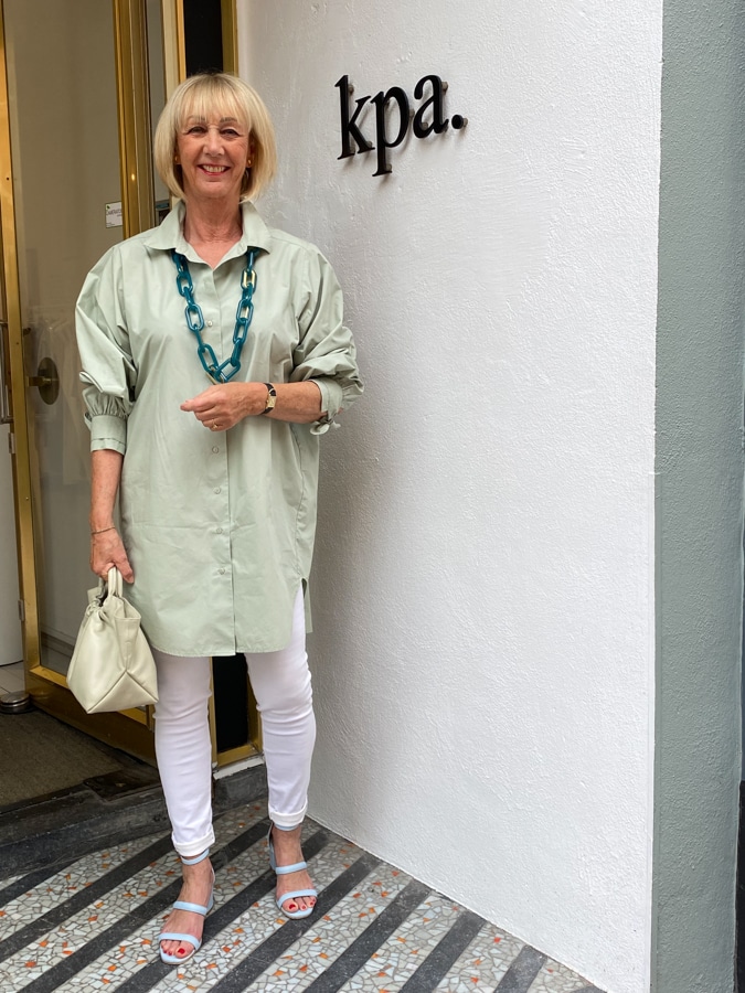 Pastel green oversized shirt