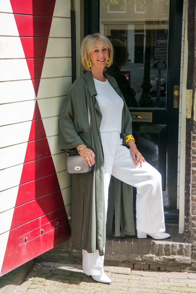 long green linen coat
