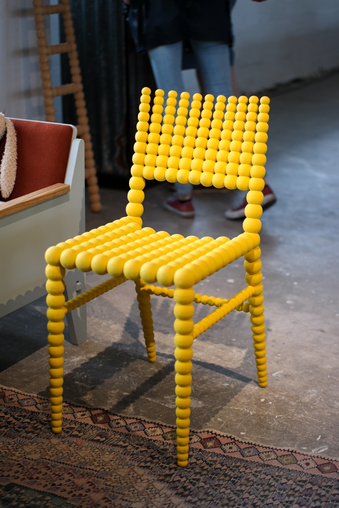 Yellow buns chair
