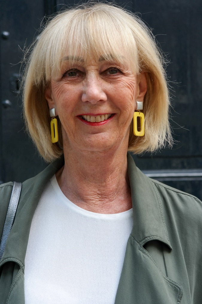 Yellow and silver earrings by Lara Design