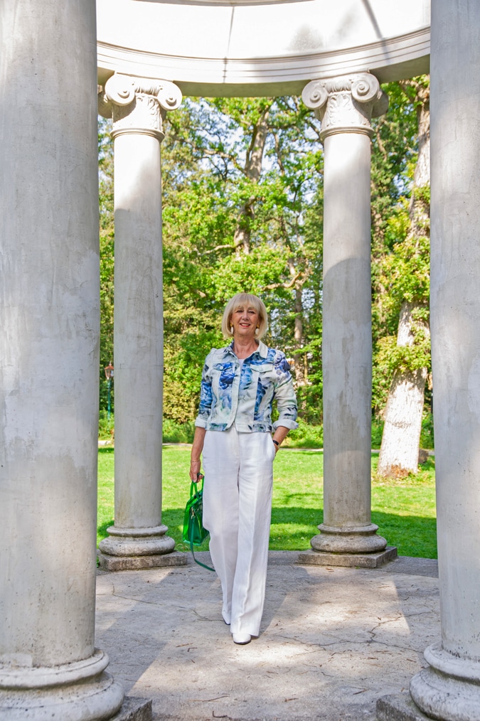 Blue and white floral jacket