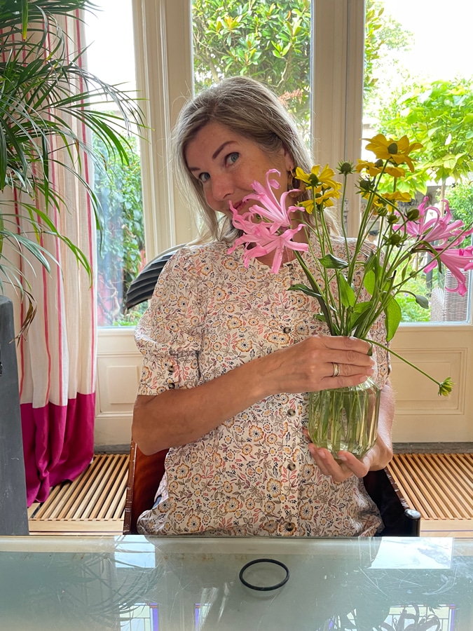 Marcella with flowers