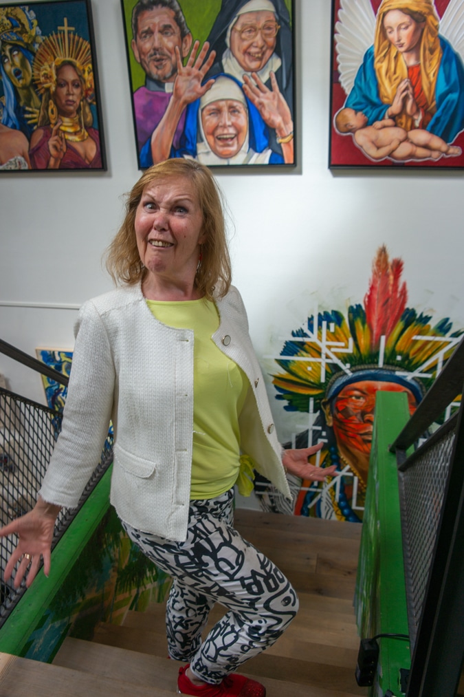 Marjolein pulling a funny face