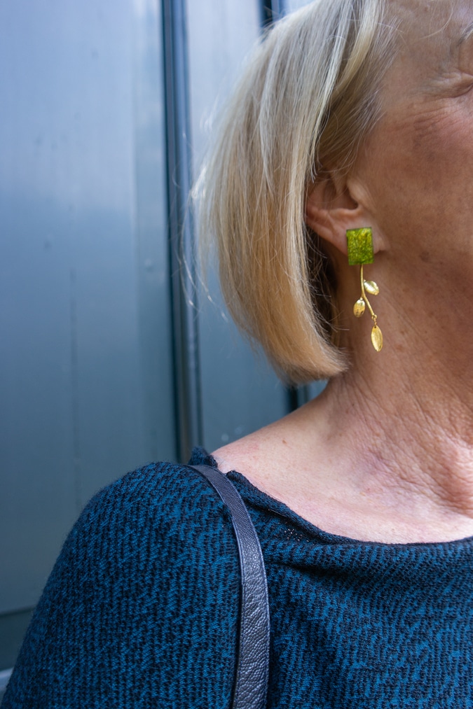Green earrings by Lara Design