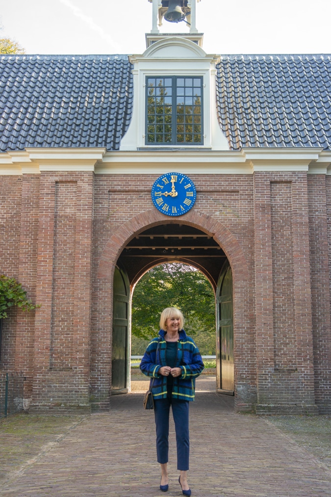 Short blue and yellow coat