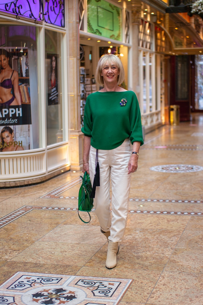 Cream high waisted trousers