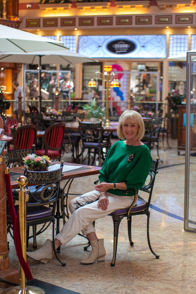 Cream high waisted trousers