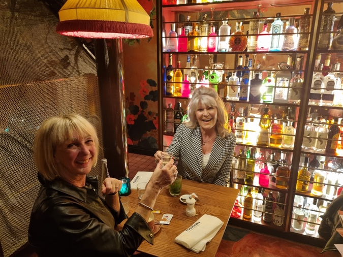 Helga and me having dinner