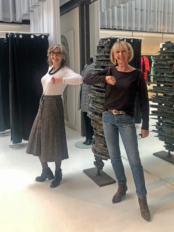 Janna and me at the sample sale of Mart Visser