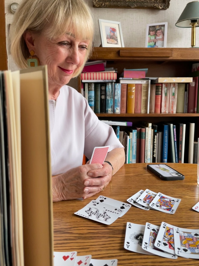At mums playing cards