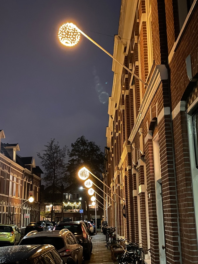 Christmas balls outside