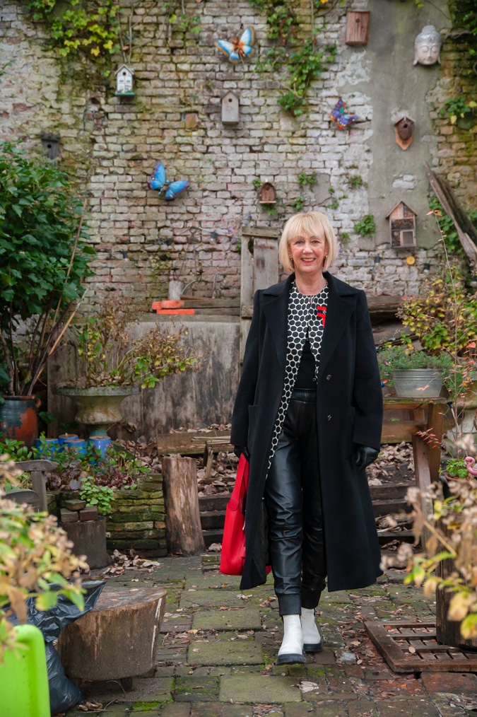 Long black Salvatore Ferragamo coat