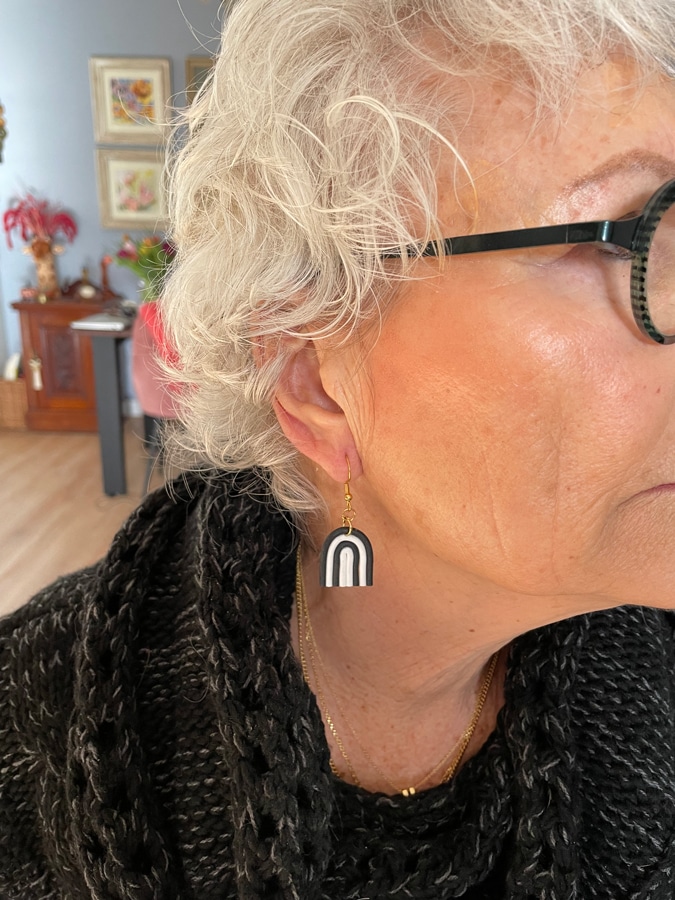 Black and white earrings