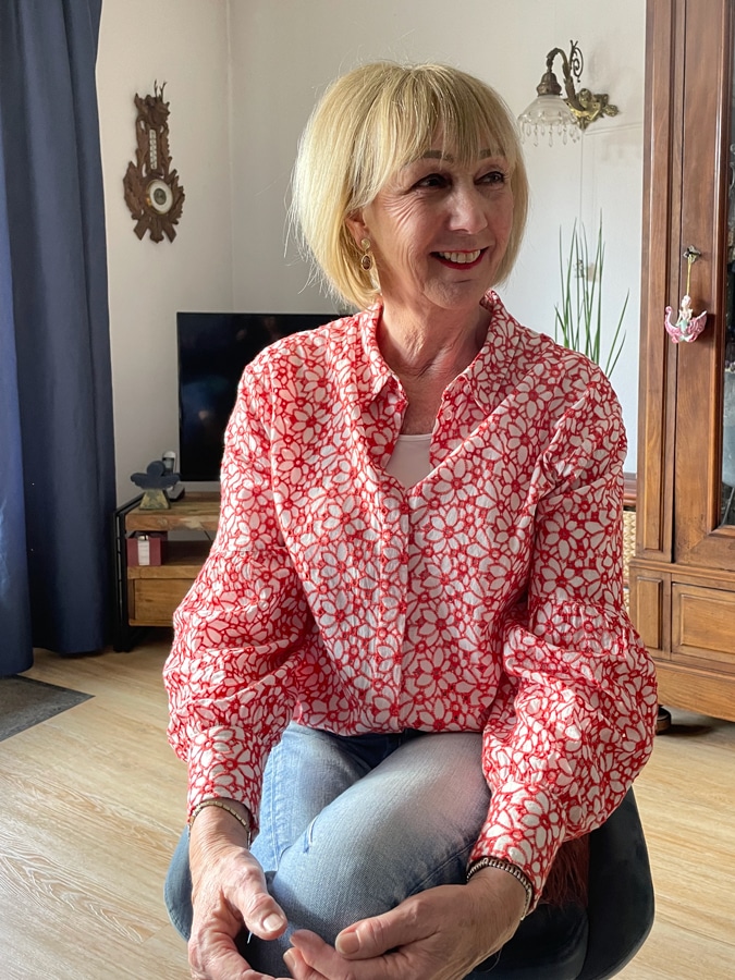 Me in red and cream shirt