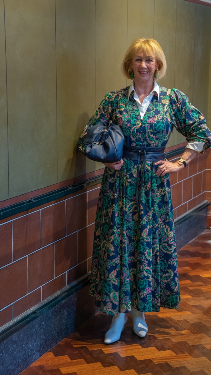 Boden Paisley dress with a white shirt