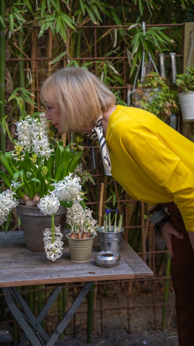 Cognac coloured trousers with yellow Kenzo jumper