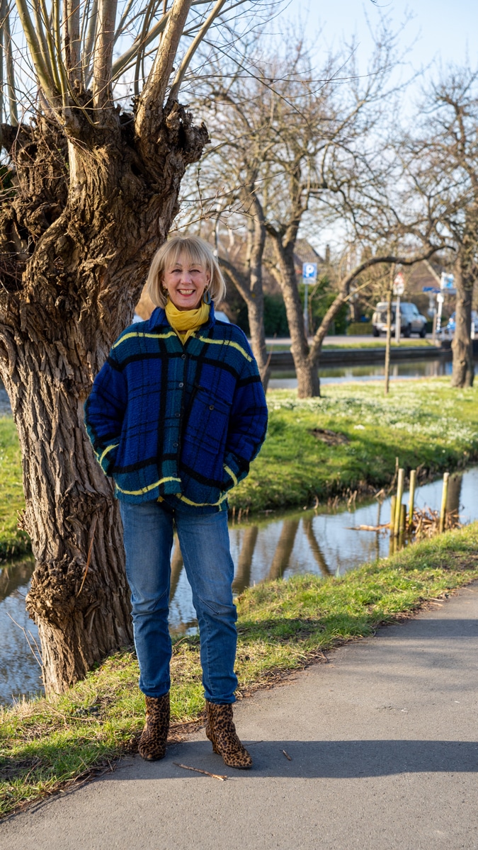 Me in checked blue coat