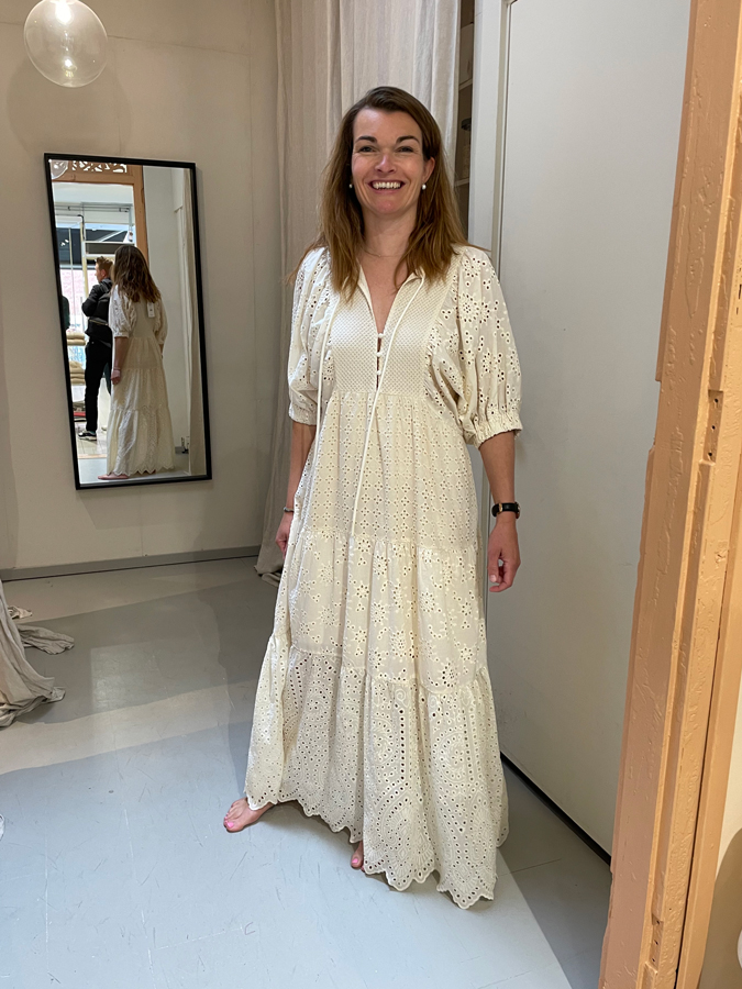 Anke in cream maxi dress