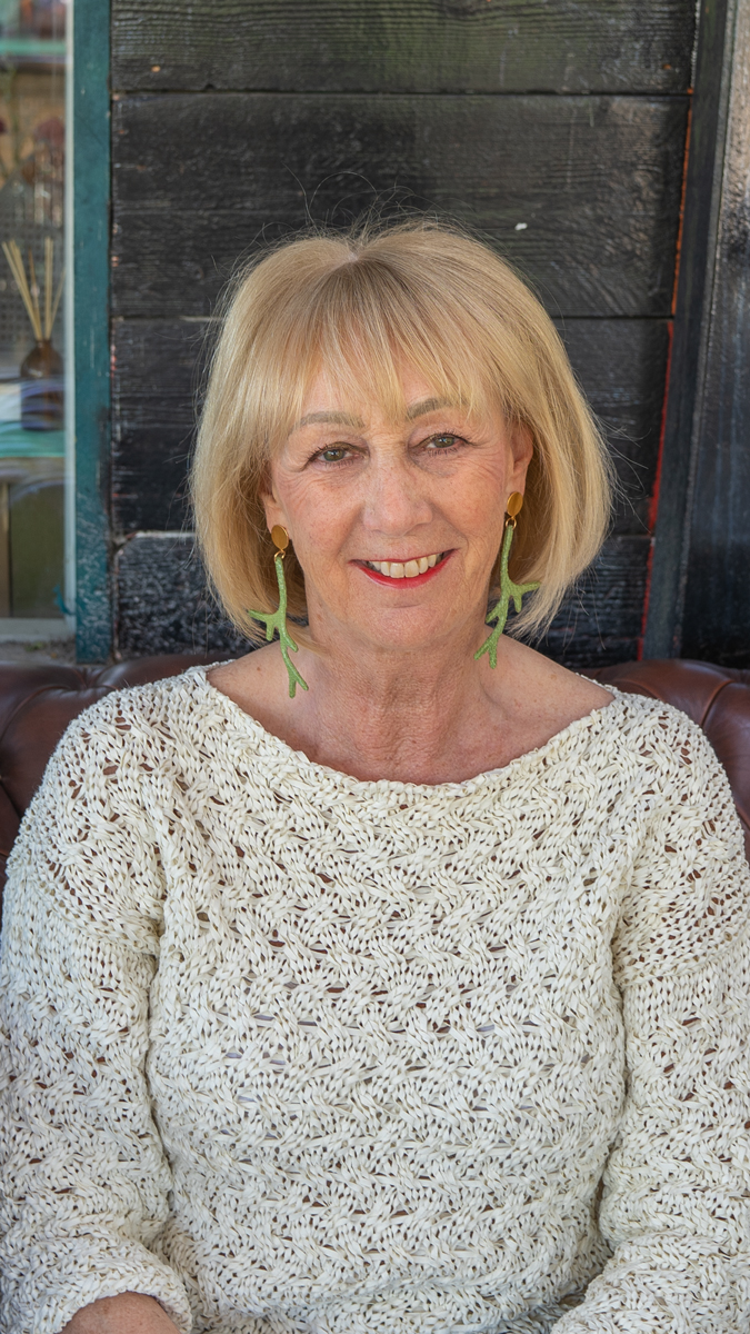 Long green earrings by Lara Design