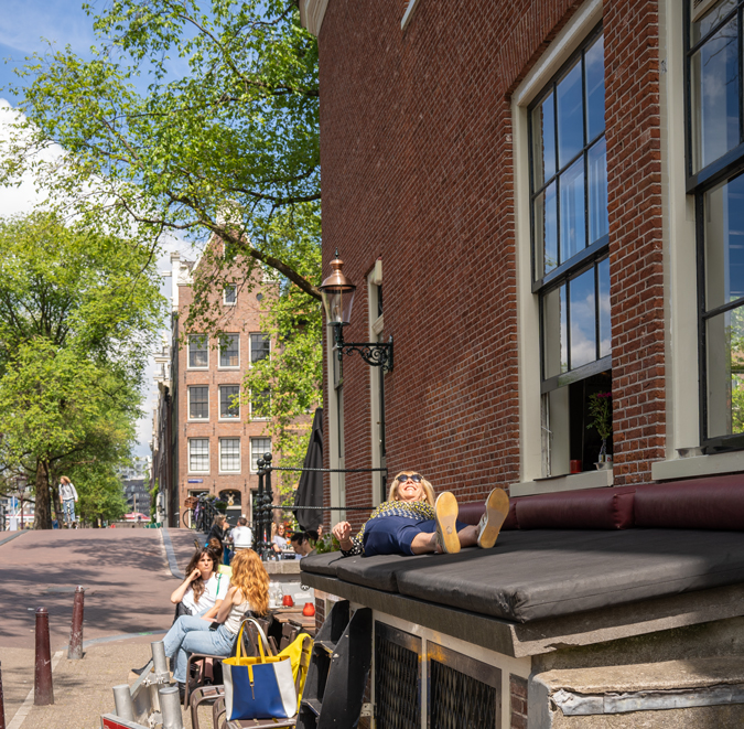Kenzo top with blue trousers