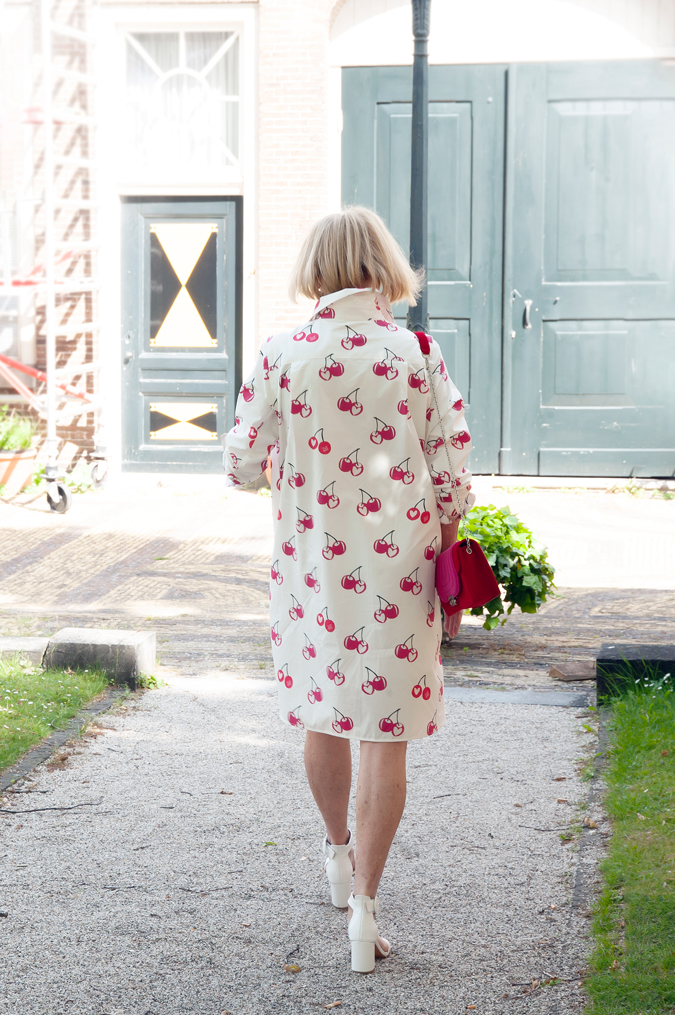 White cherry print dress by Max Mara
