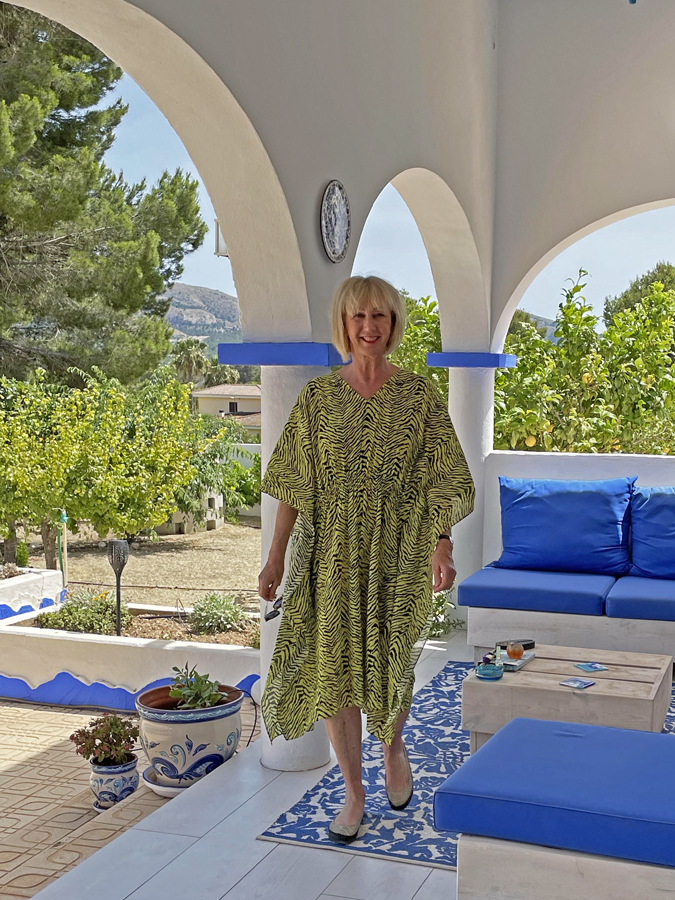 Lime yellow dress on holiday