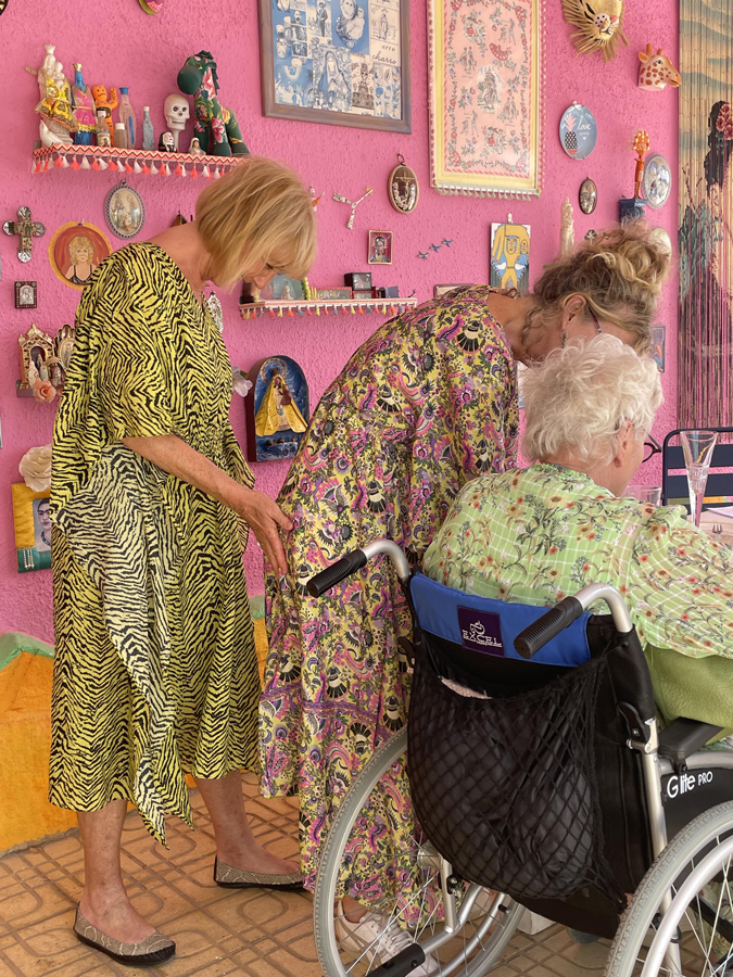 Lime yellow dress on holiday