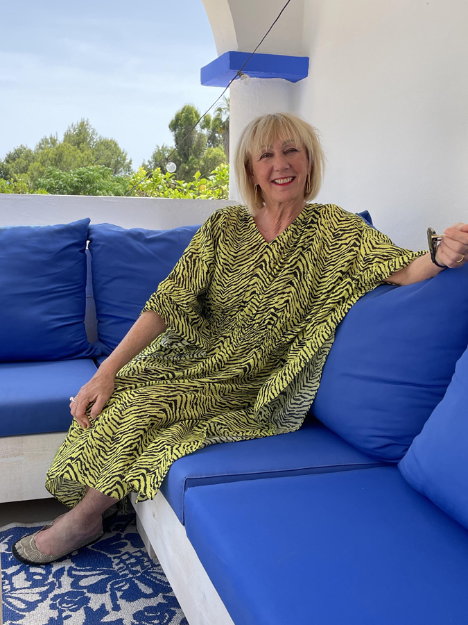 Lime yellow dress on holiday