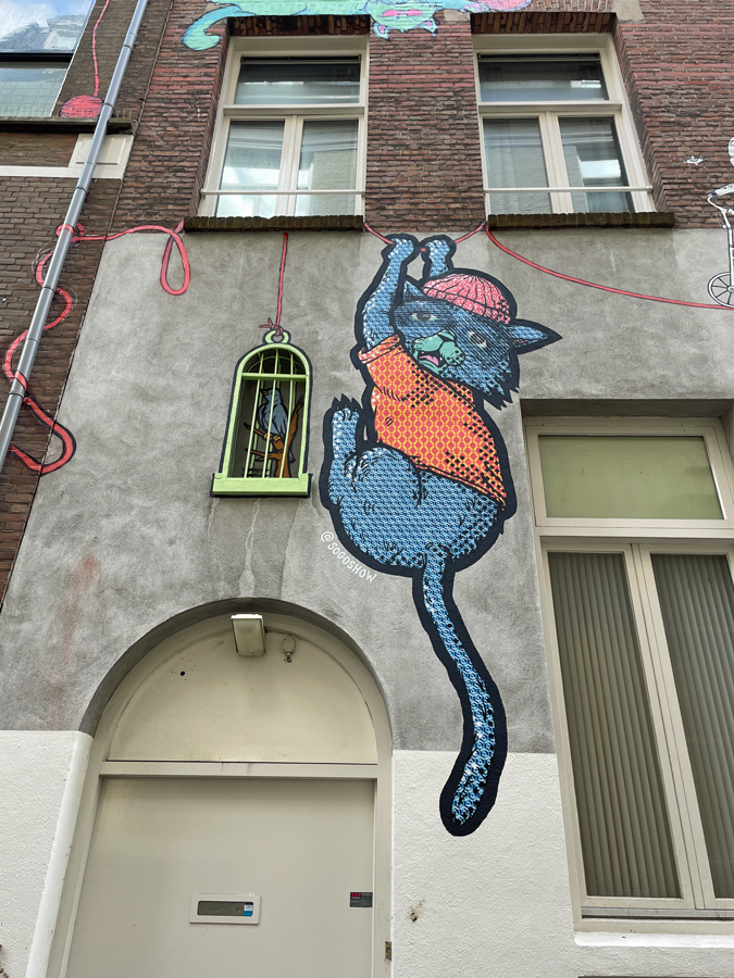 Cats mural in The Hague