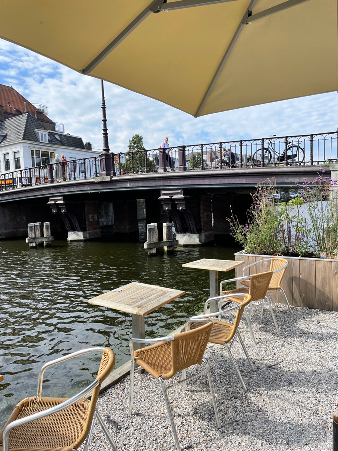 Terrace overlooking a canal
