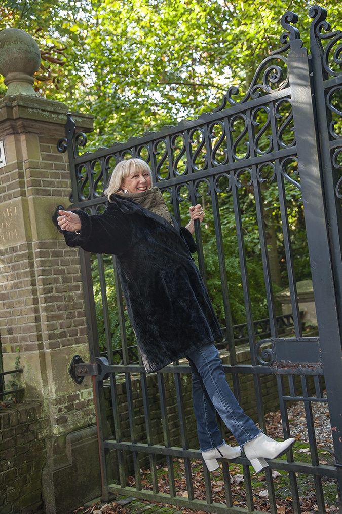 Hanging from the fence