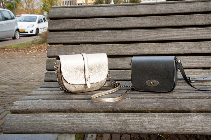 Golden and pewter bag