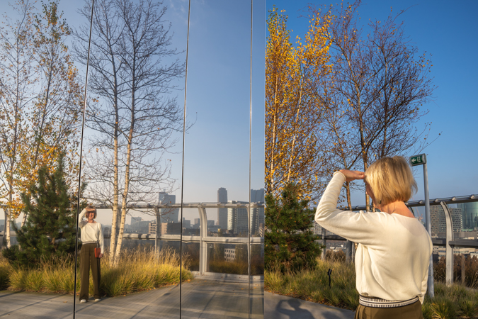 Olive coloured wide trousers