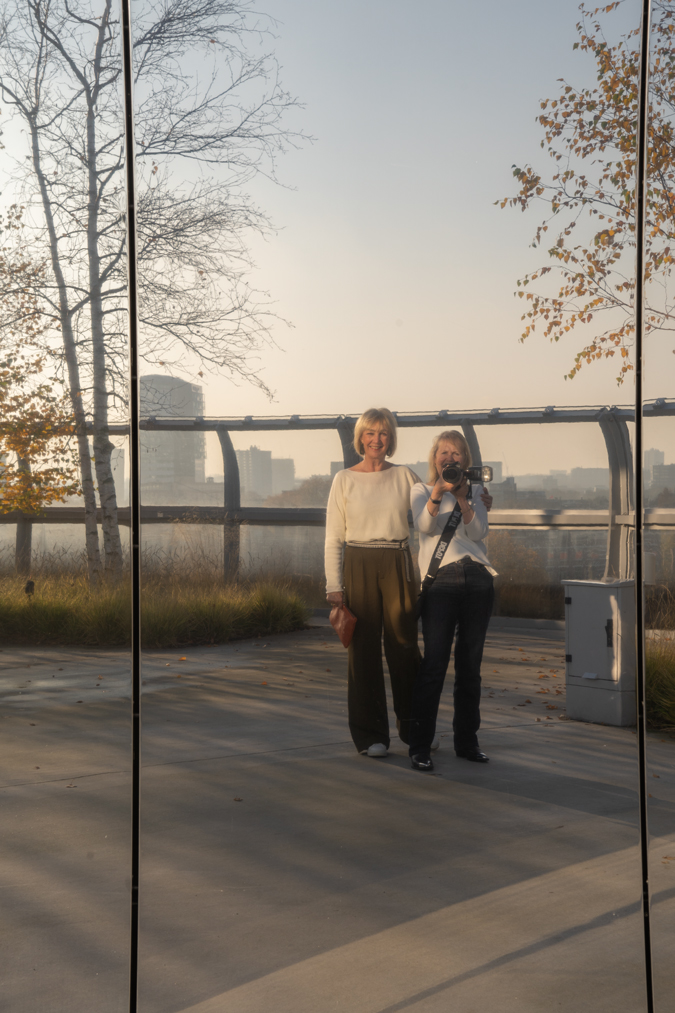 Olive coloured wide trousers