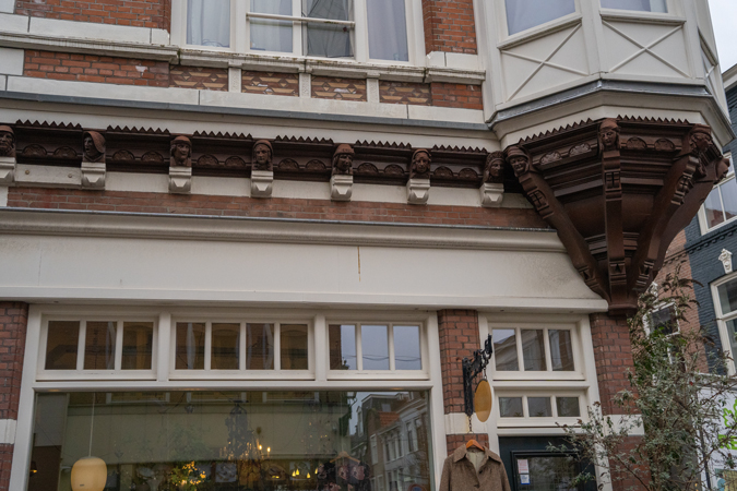 Carvings on a building in The Hague