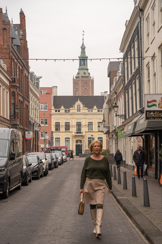Cream knee high boots